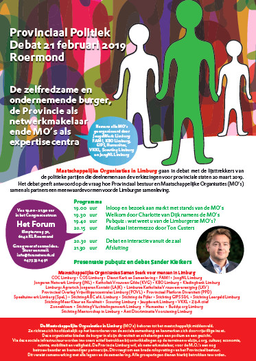 Provinciaal Politiek Debat 21 feb Roermond; Maatschappelijke Organisaties in debat met lijsttrekkers Proviniciale Statenverkiezingen