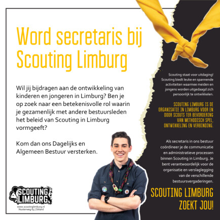 Vrijwilligersfunctie: Secretaris bij Scouting Limburg